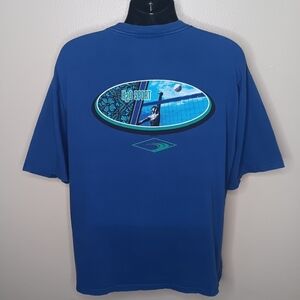Vintage 90s Bugle Boy Sport H2O Volleyball Men’s XL T-shirt Blue Tee Beach Surf